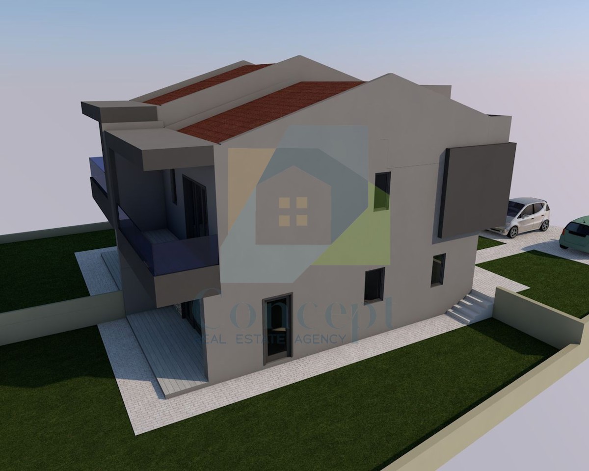 Poreč, dintorni, Terreno edificabile con progetto preliminare per edificio bifamiliare a 5 km dal mare