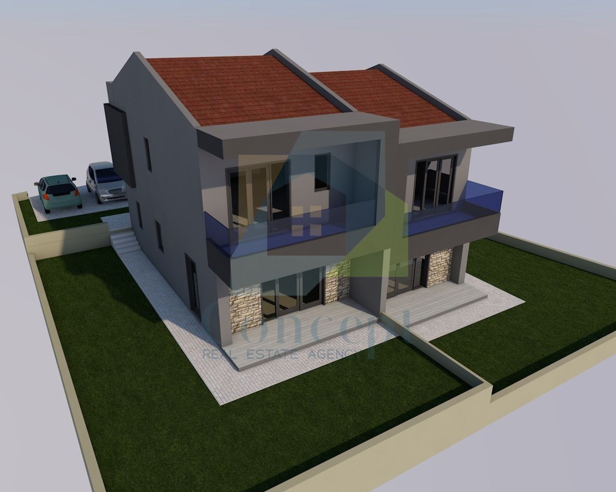 Poreč, dintorni, Terreno edificabile con progetto preliminare per edificio bifamiliare a 5 km dal mare