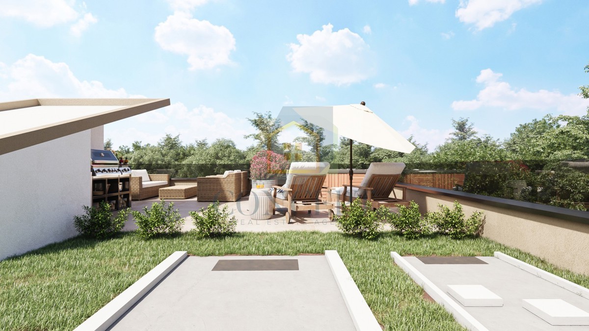 Novigrad, dintorni, Moderna casa bifamiliare con piscina, 7 km dal mare