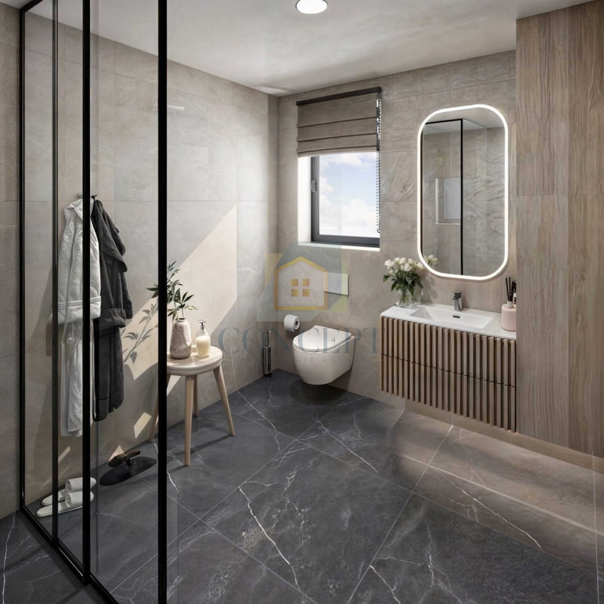 Novigrad, dintorni, Moderna casa bifamiliare con piscina, 7 km dal mare