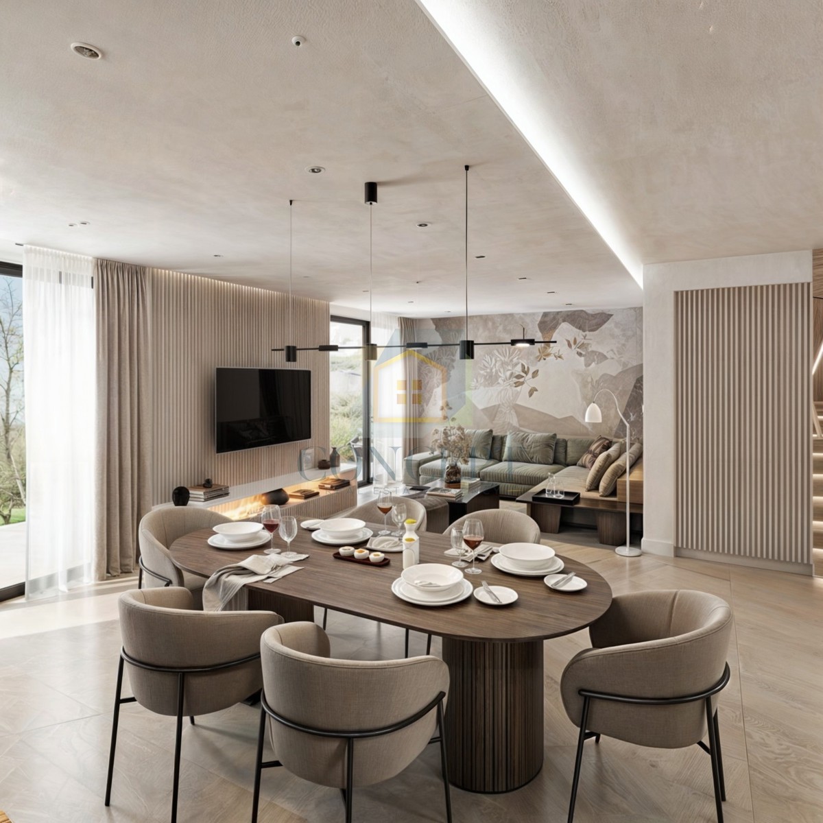 Novigrad, dintorni, Moderna casa bifamiliare con piscina, 7 km dal mare