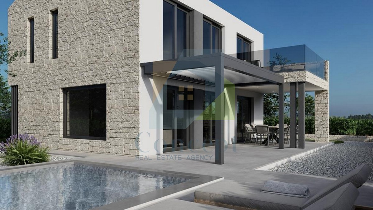 Poreč, Tar, Villa indipendente con piscina e vista mare, a 3 km dal mare