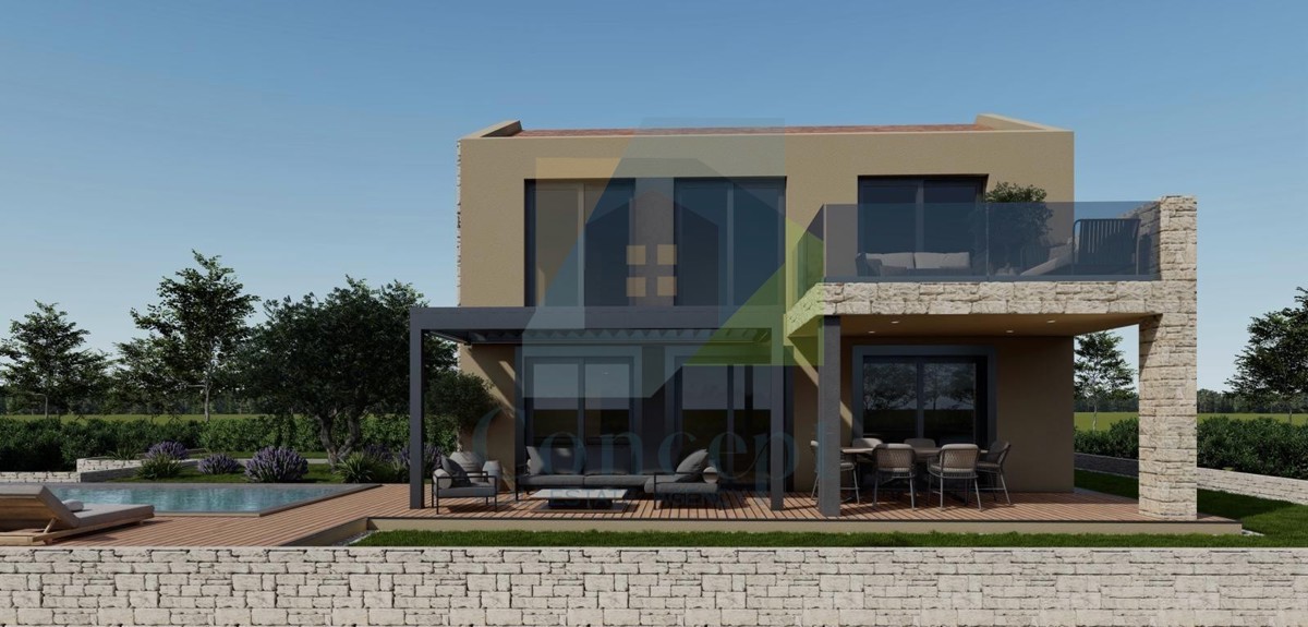 Poreč, Tar, Villa indipendente con piscina e vista mare, a 3 km dal mare