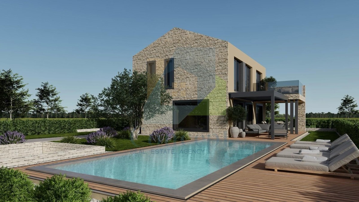 Poreč, Tar, Villa indipendente con piscina e vista mare, a 3 km dal mare