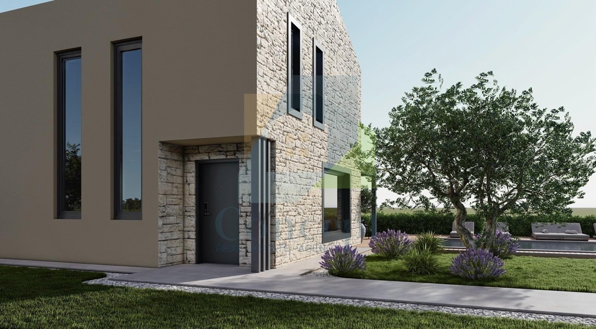 Poreč, Tar, Villa indipendente con piscina e vista mare, a 3 km dal mare