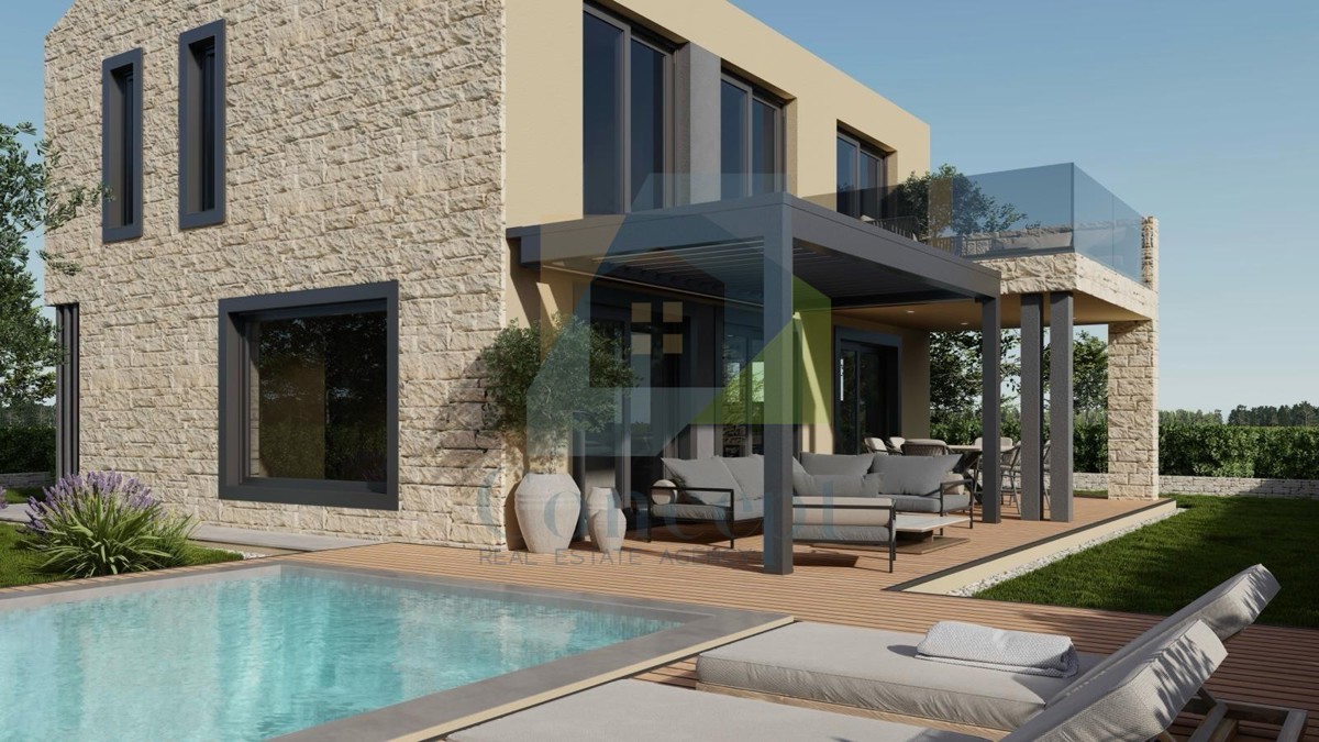 Poreč, Tar, Villa indipendente con piscina e vista mare, a 3 km dal mare