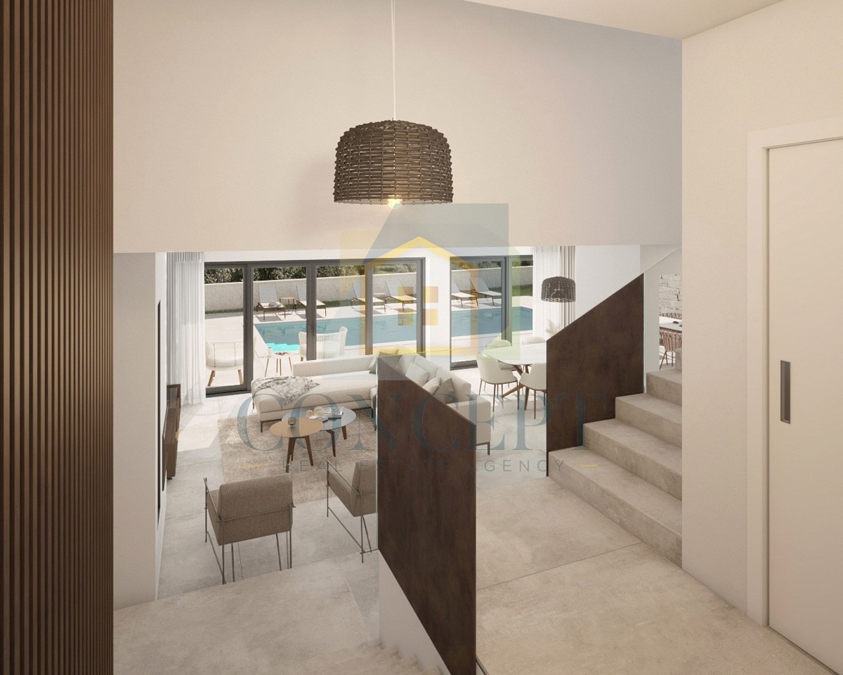 Poreč, dintorni, Lussuosa moderna casa bifamiliare con piscina, 5 km dal mare