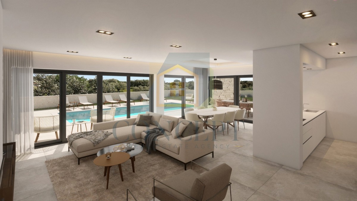 Poreč, dintorni, Lussuosa moderna casa bifamiliare con piscina, 5 km dal mare