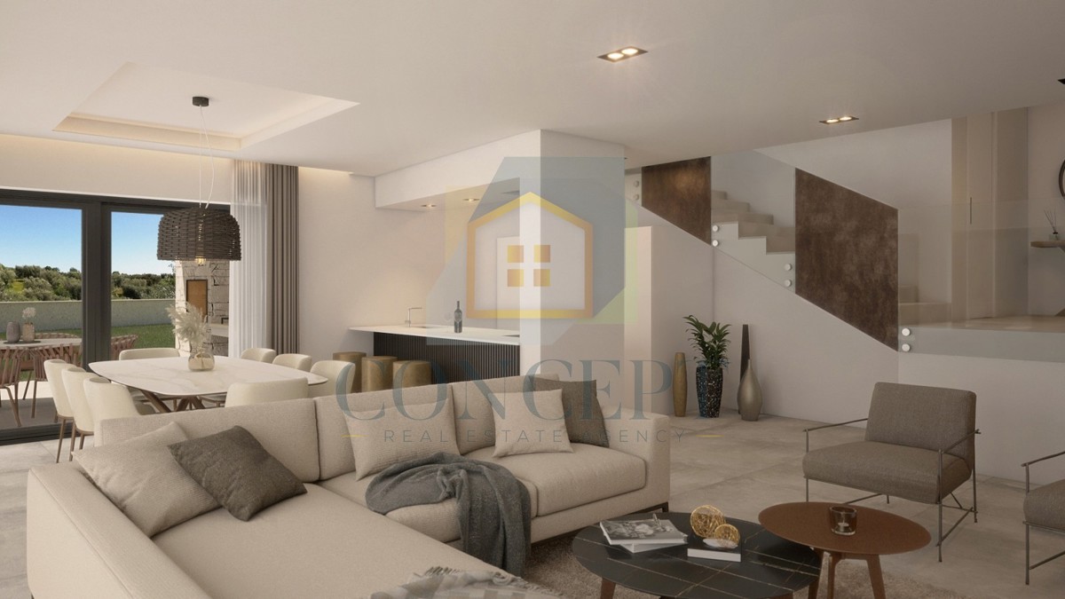 Poreč, dintorni, Lussuosa moderna casa bifamiliare con piscina, 5 km dal mare