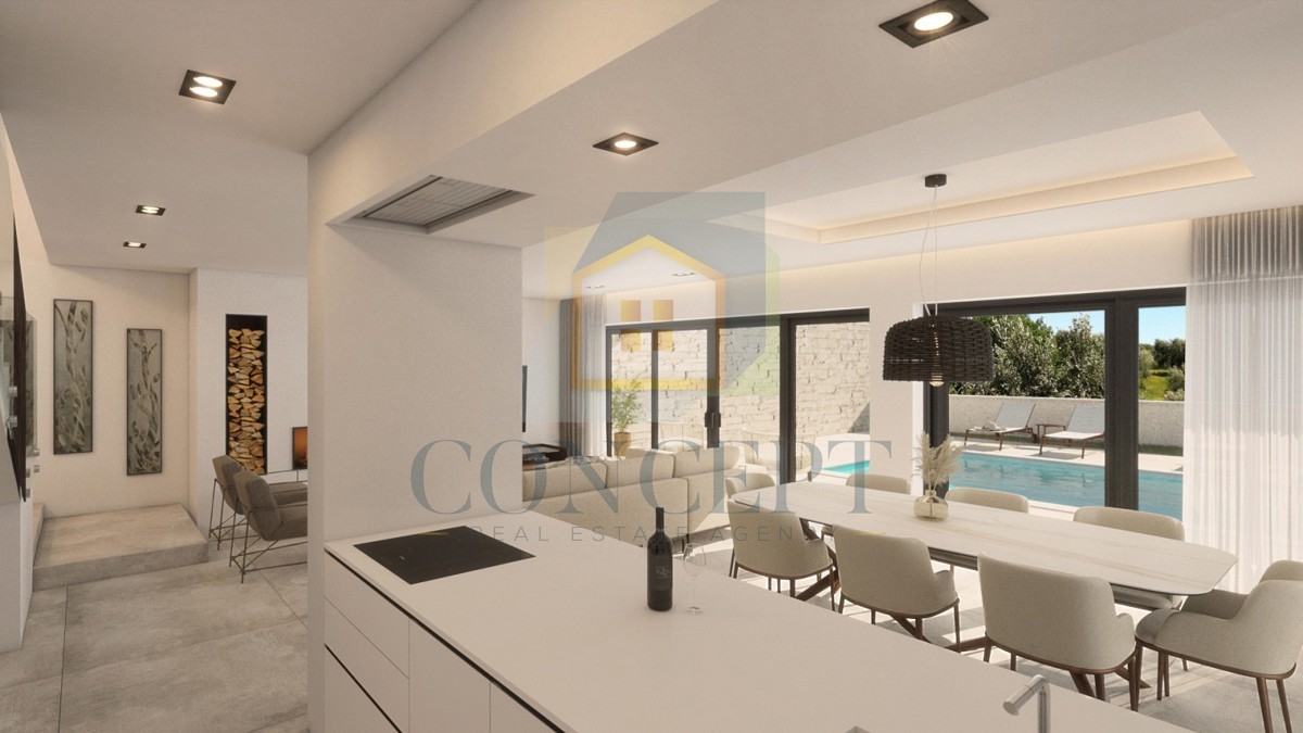 Poreč, dintorni, Lussuosa moderna casa bifamiliare con piscina, 5 km dal mare