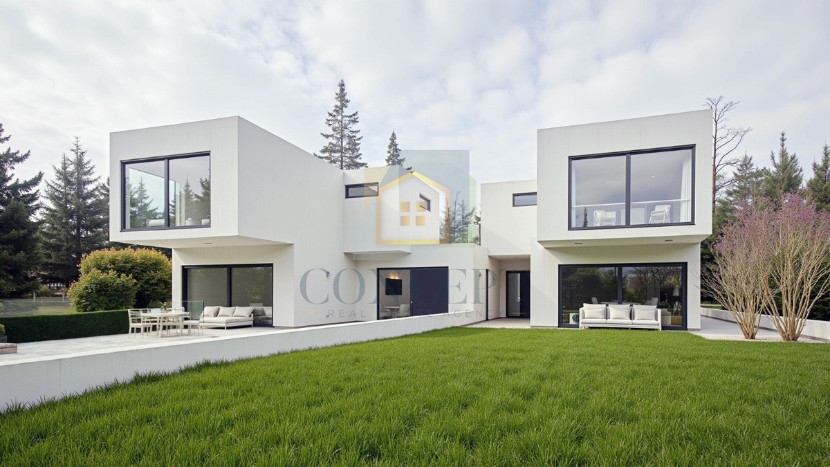 Poreč, dintorni, Terreno edificabile con progetto per edificio doppio, 12 km dal mare