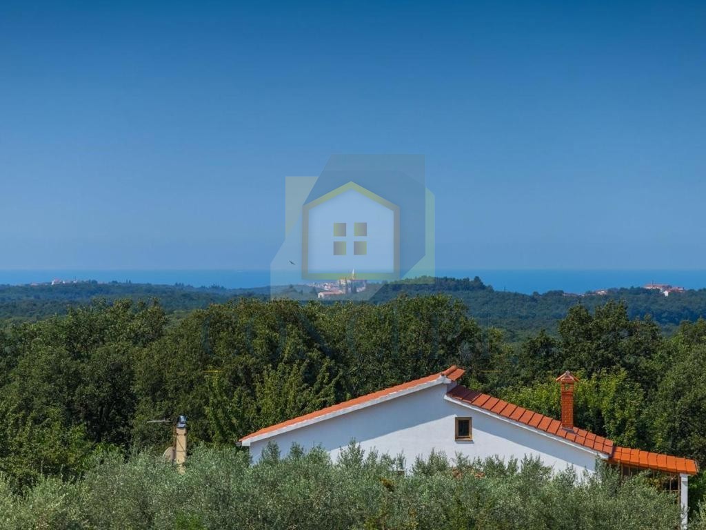 Poreč, dintorni, Casa con piscina e vista mare, 7 km dal mare