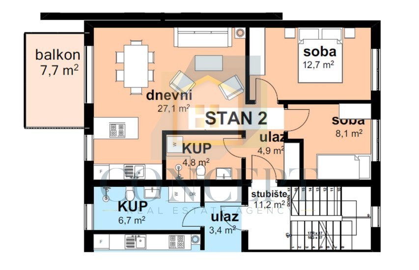 Poreč, dintorni, Appartamento al 1° piano di nuova costruzione, 3 km dal mare