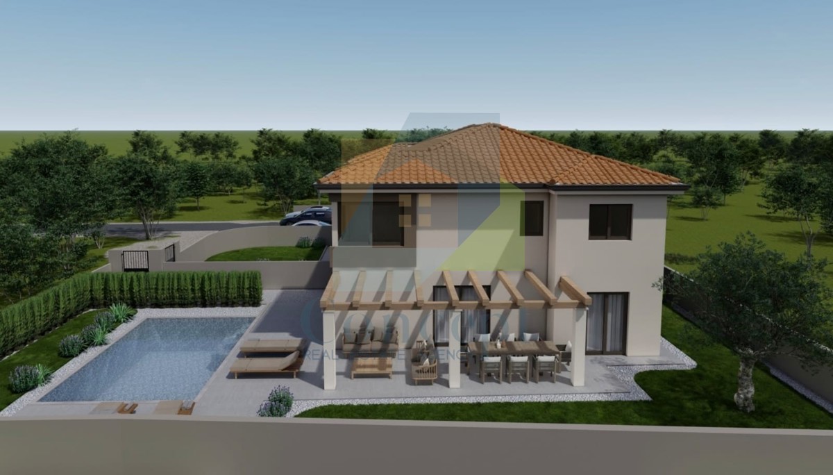 Poreč, dintorni, Casa doppia con piscina in posizione tranquilla a 12 km dal mare