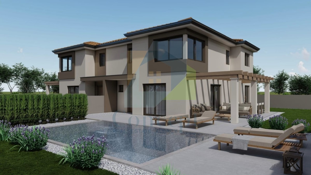 Poreč, dintorni, Casa doppia con piscina in posizione tranquilla a 12 km dal mare