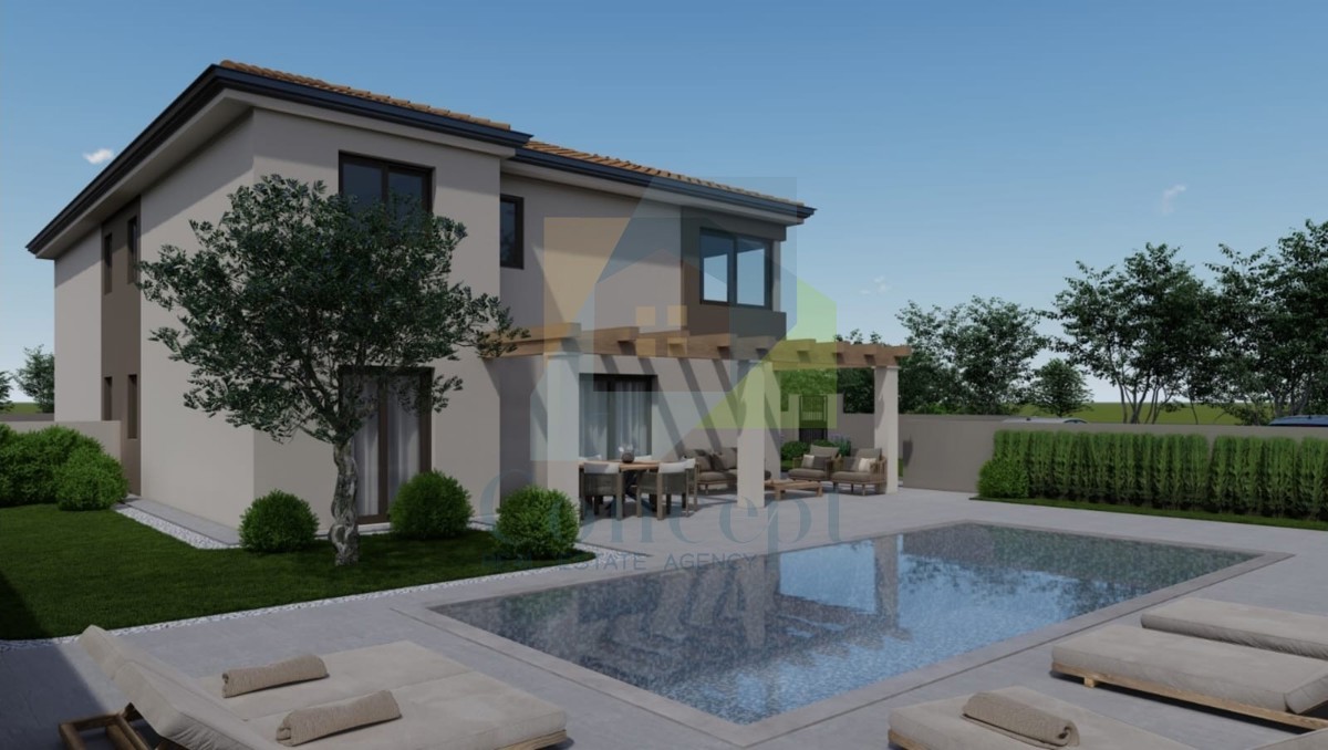 Poreč, dintorni, Casa doppia con piscina in posizione tranquilla a 12 km dal mare