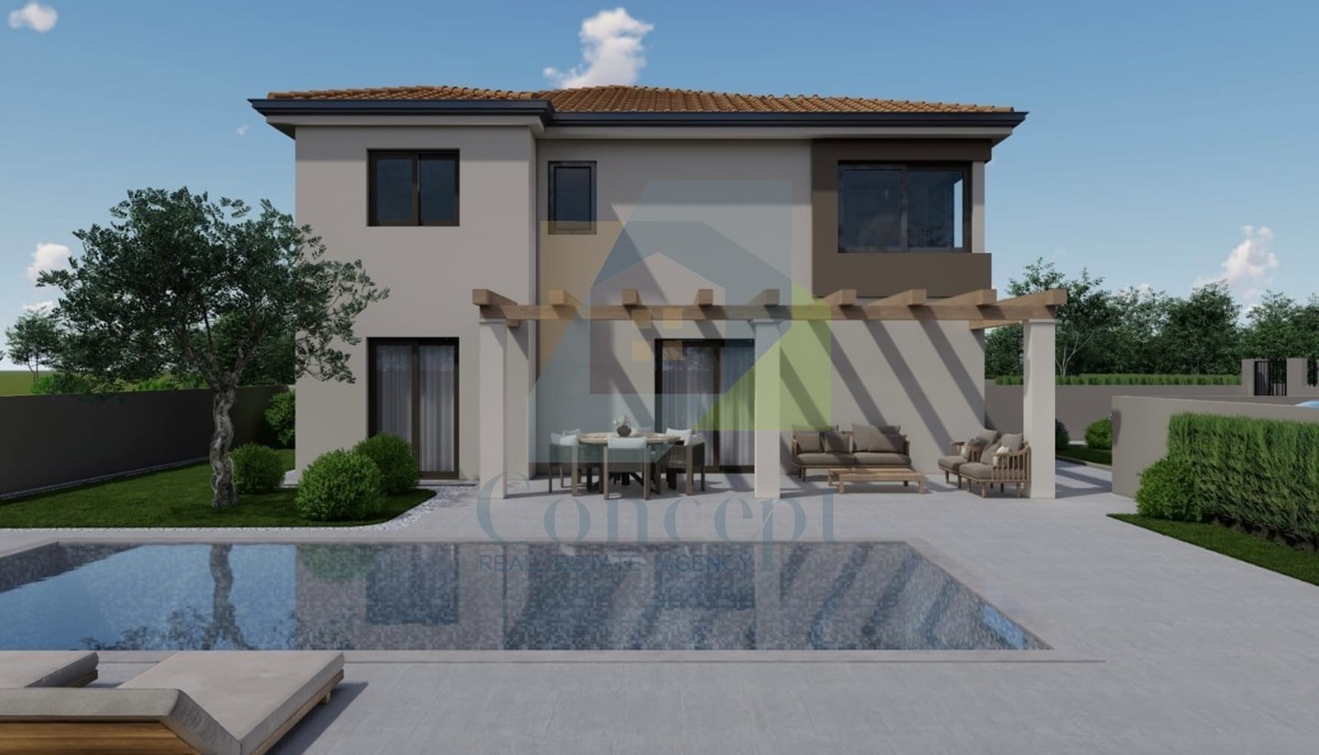 Poreč, dintorni, Casa doppia con piscina in posizione tranquilla a 12 km dal mare