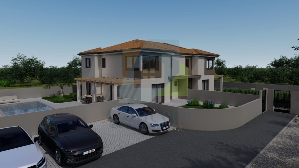 Poreč, dintorni, Casa doppia con piscina in posizione tranquilla a 12 km dal mare