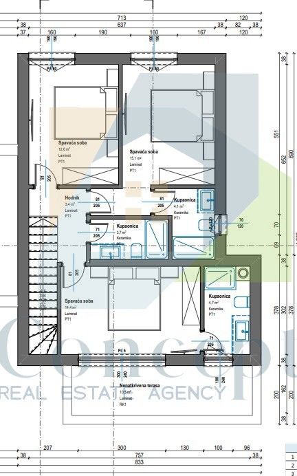 Poreč, dintorni, Casa alla fine di una fila con tre camere da letto e piscina, 12 km dal mare