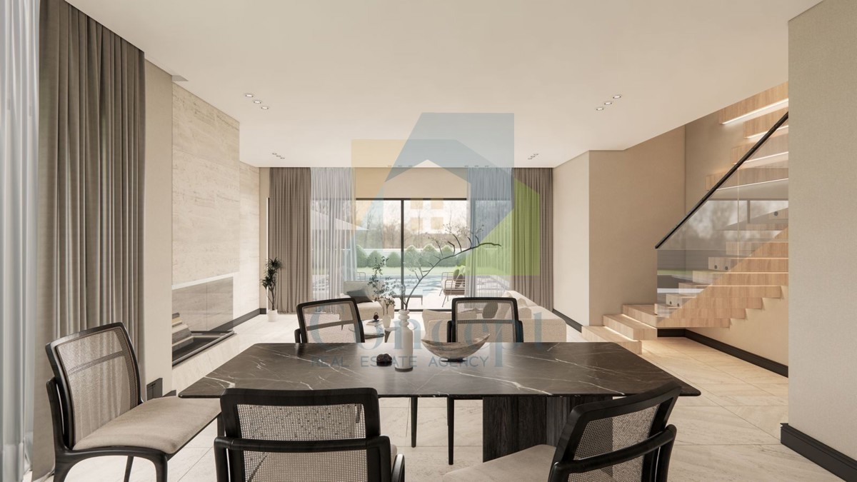 Poreč, dintorni, Casa alla fine di una fila con tre camere da letto e piscina, 12 km dal mare