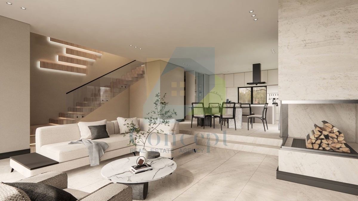 Poreč, dintorni, Casa alla fine di una fila con tre camere da letto e piscina, 12 km dal mare