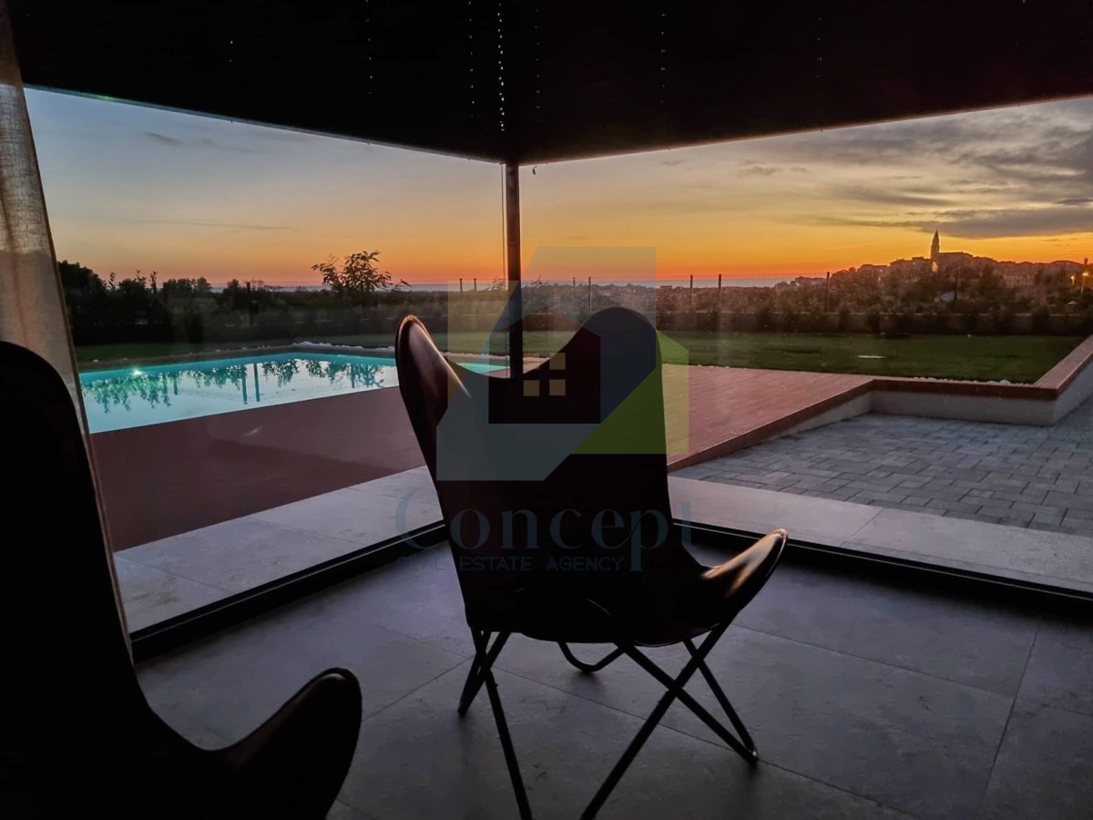 Poreč, dintorni, Villa di lusso con piscina e vista mare, a 12 km dal mare