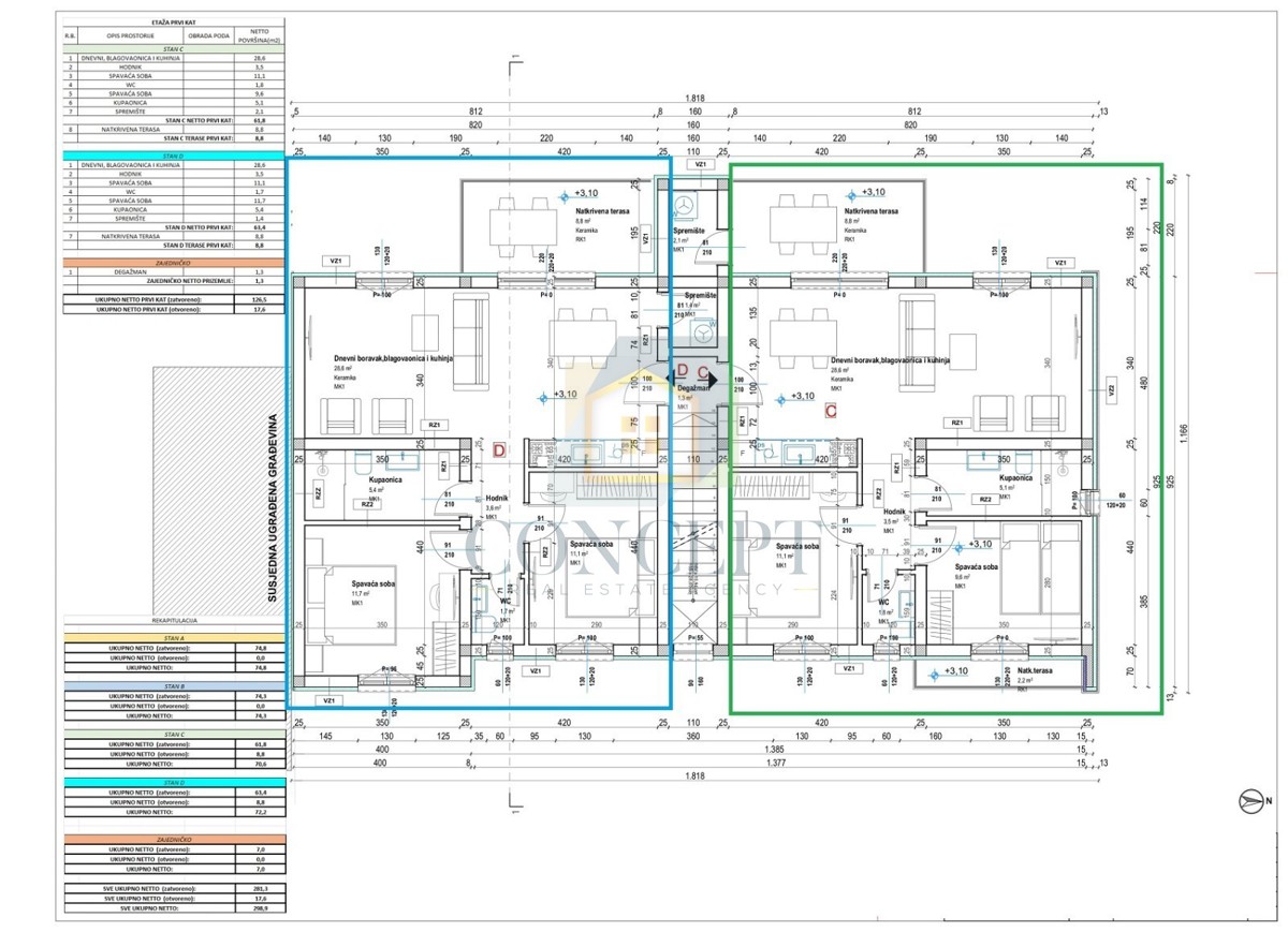 Poreč, Tar, Appartamento al 1° piano di nuova costruzione, 3 km dal mare