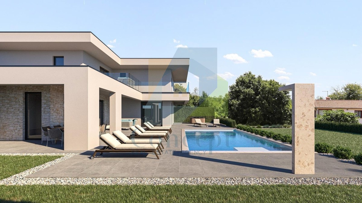 Poreč, dintorni, Terreno edificabile con permesso di costruzione e vista mare