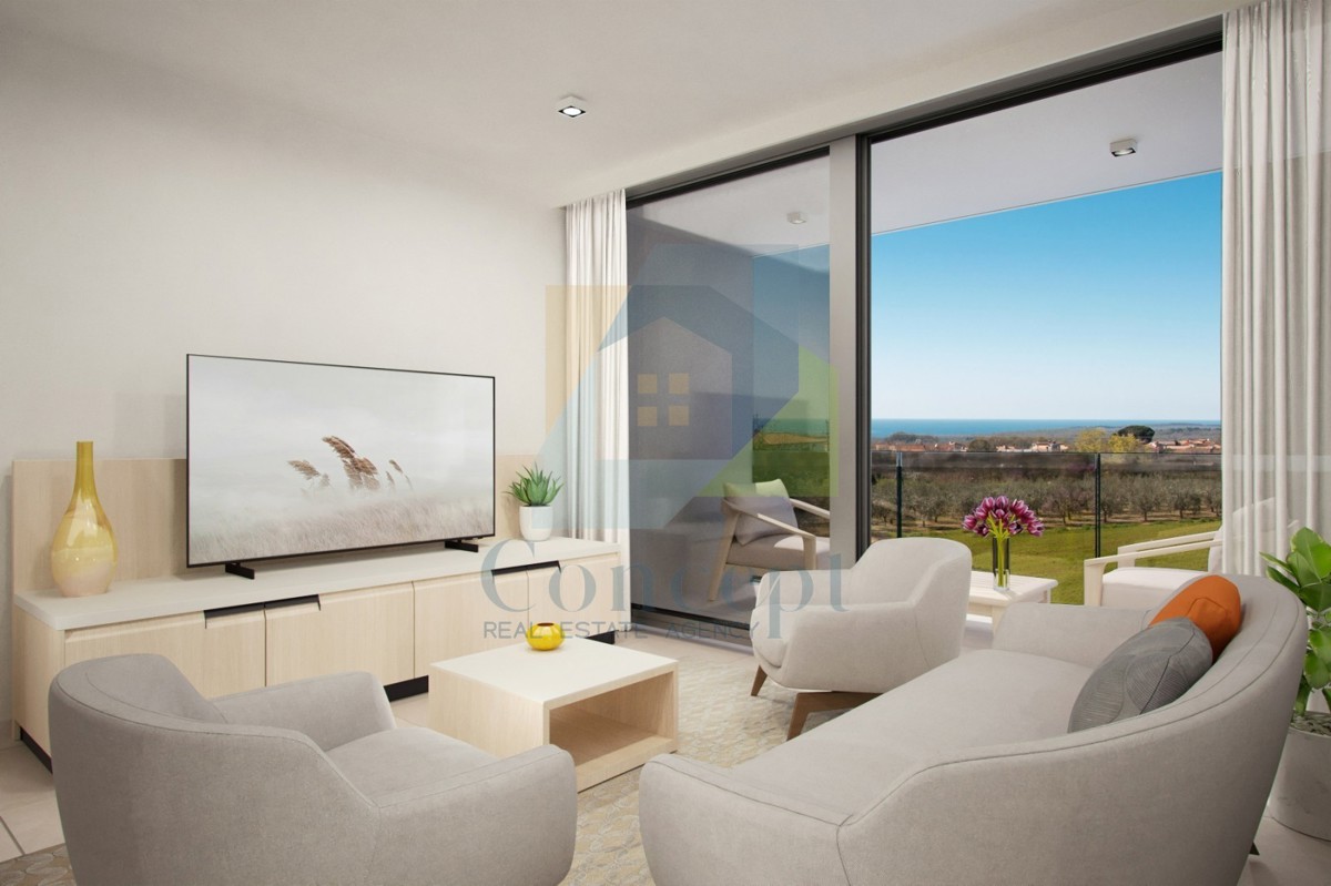 Poreč, dintorni, Appartamento su due piani con 2 camere da letto e vista mare