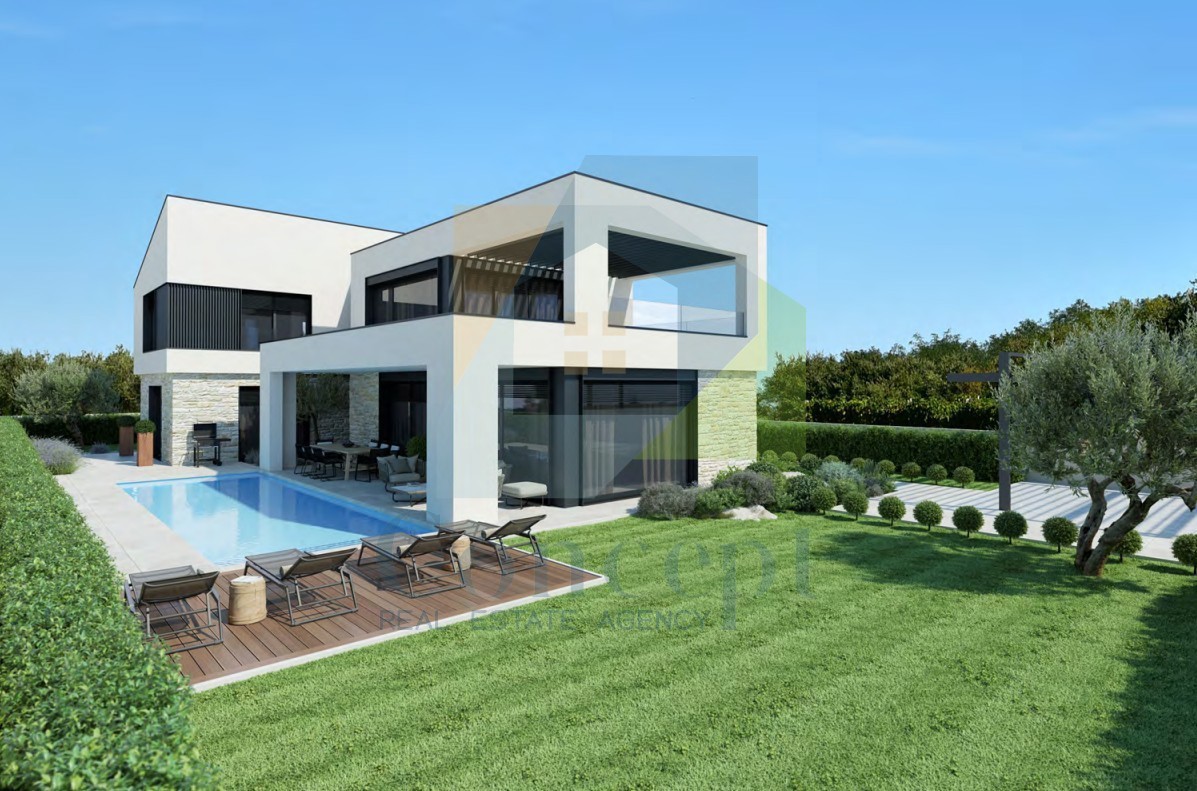 Poreč, dintorni, Villa di lusso con piscina e vista mare, a 5 km dal mare