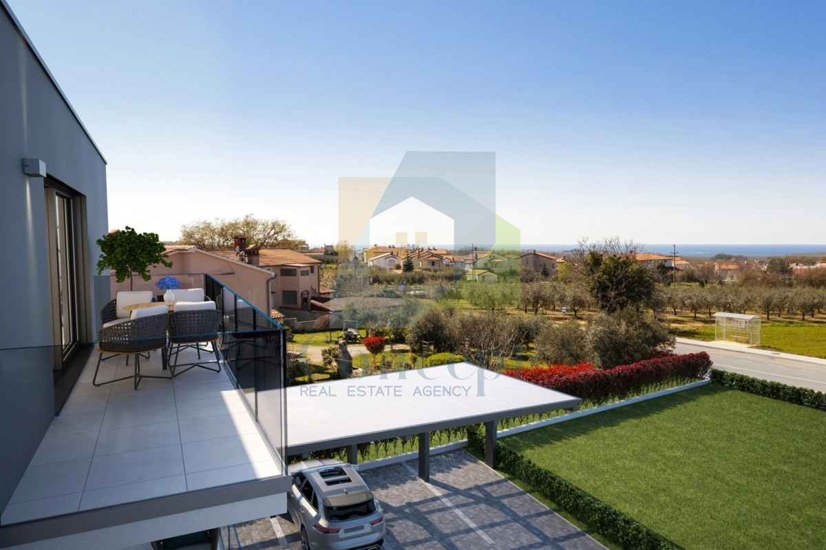 Poreč, dintorni, Appartamento al secondo piano con vista aperta sul mare