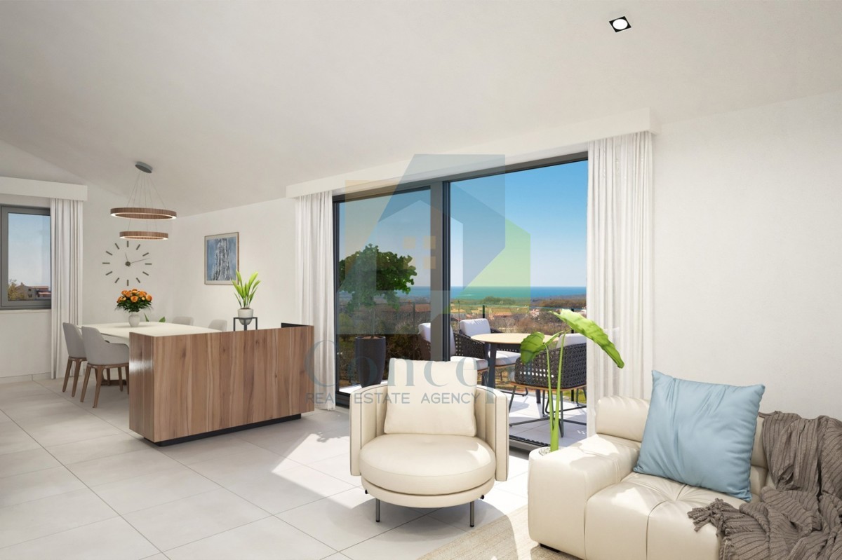 Poreč, dintorni, Appartamento al secondo piano con vista aperta sul mare