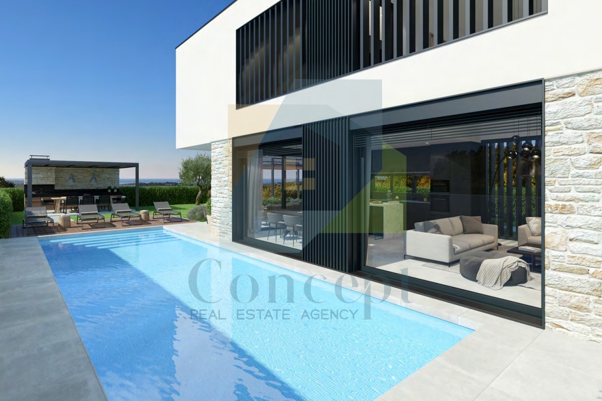 Poreč, dintorni, Villa di lusso con piscina e vista mare, a 5 km dal mare