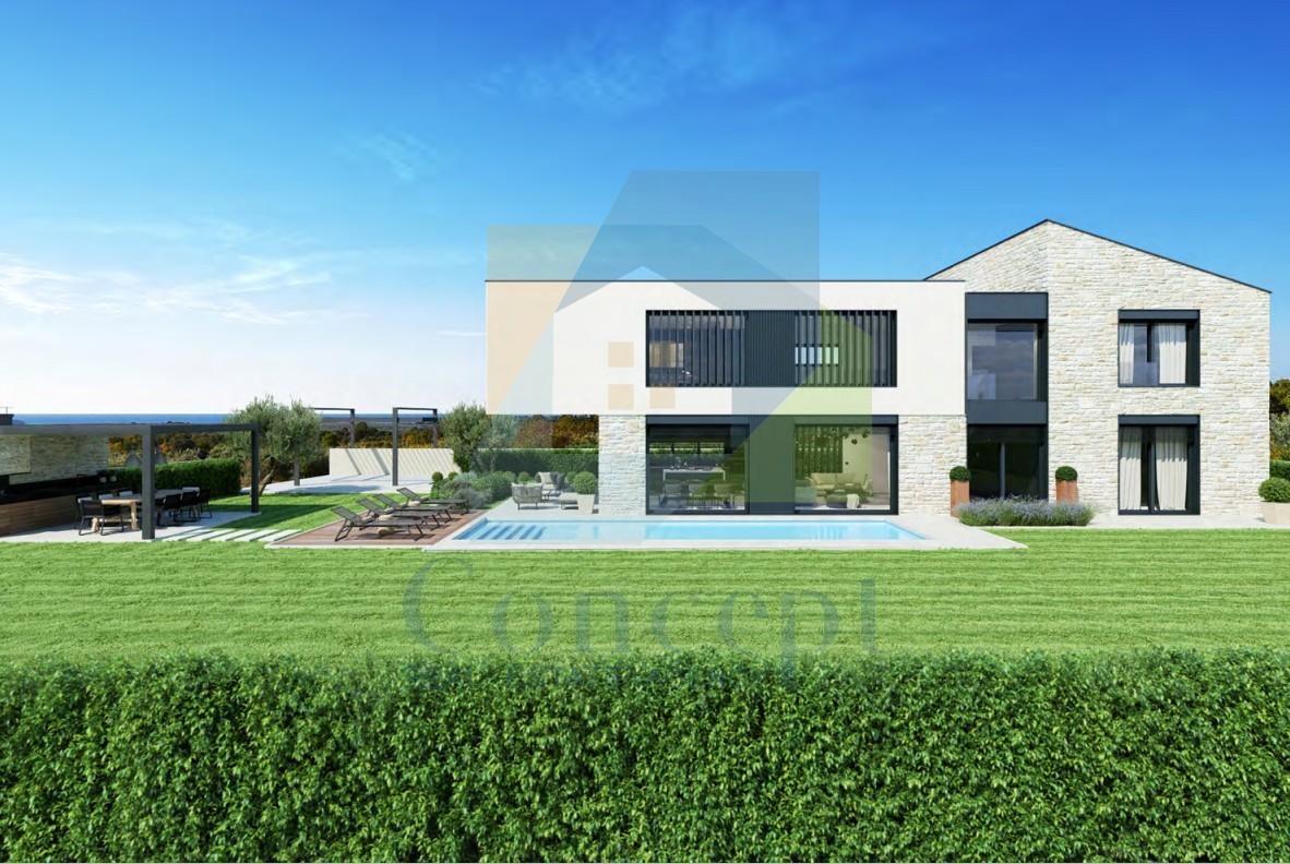 Poreč, dintorni, Villa di lusso con piscina e vista mare, a 5 km dal mare