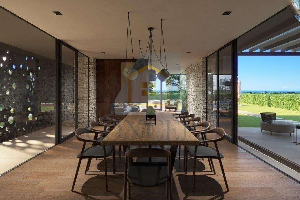 Poreč, dintorni, Splendida moderna villa con piscina e vista mare, 13 km dal mare