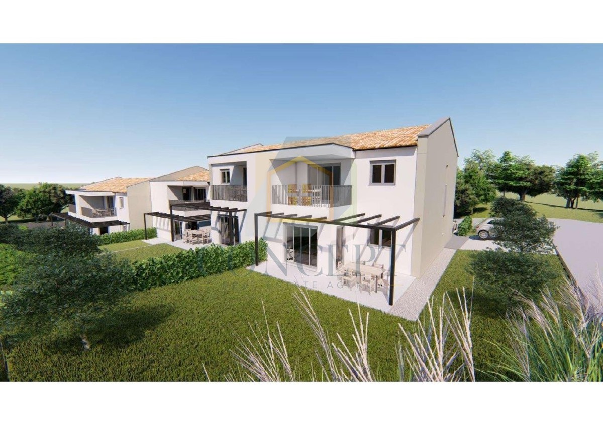 Poreč, Tar, Appartamento al piano terra di nuova costruzione con giardino, 3 km dal mare