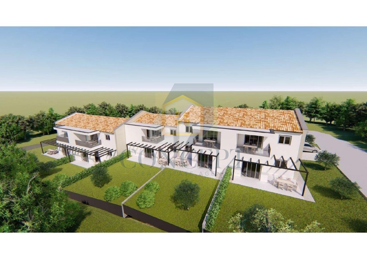 Poreč, Tar, Appartamento al piano terra di nuova costruzione con giardino, 3 km dal mare