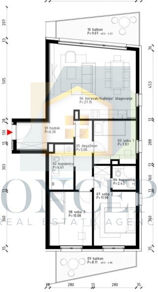 Poreč, centro più ampio, Appartamento al 1° piano di un complesso moderno, 800 m dal mare
