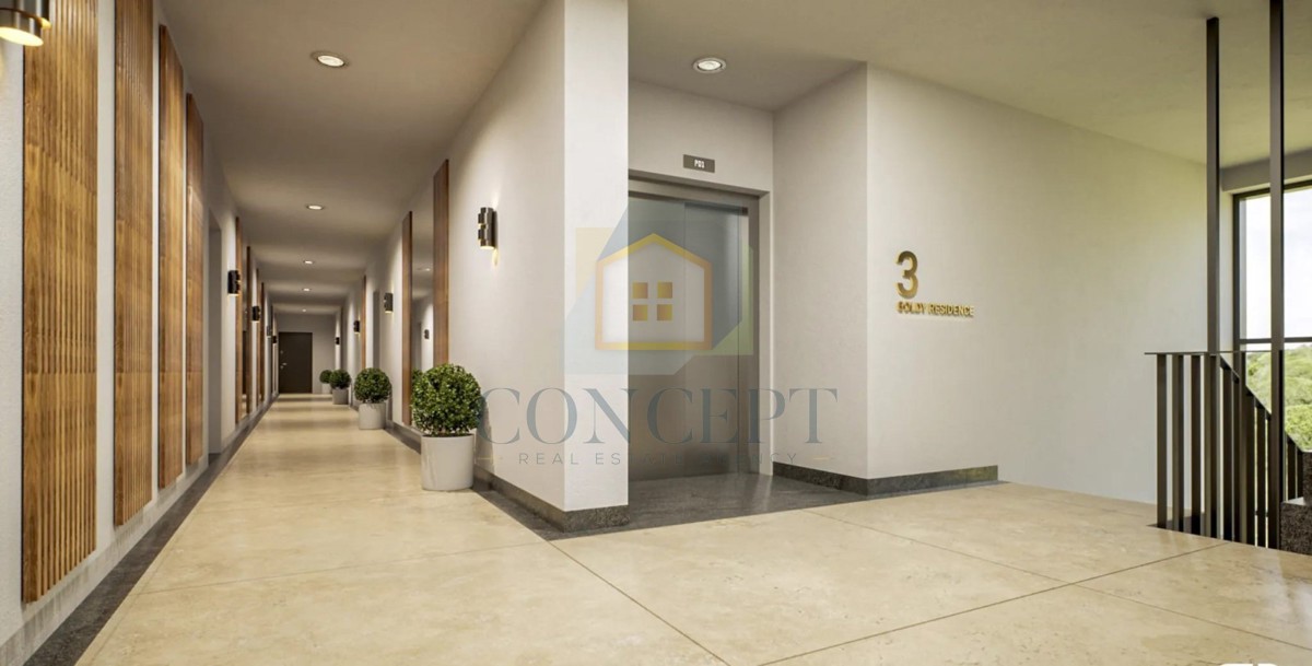 Poreč, centro più ampio, Appartamento al 1° piano di un complesso moderno, 800 m dal mare