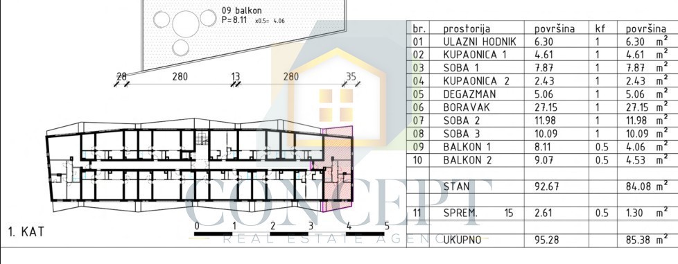 Poreč, centro più ampio, Appartamento al 1° piano di un complesso moderno, 800 m dal mare