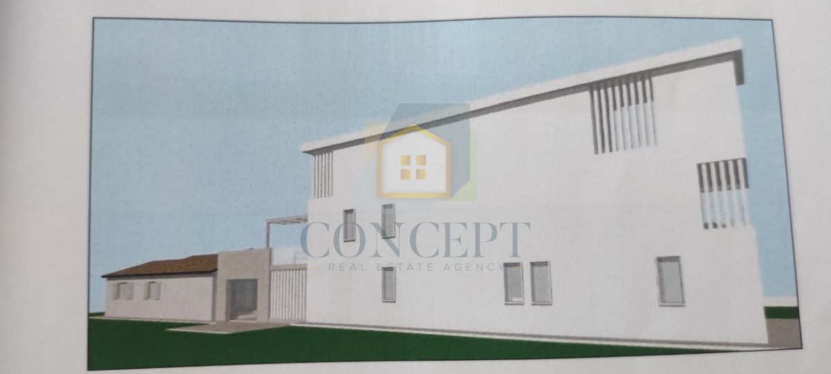 Poreč, dintorni, Casa al piano terra con piscina e terreno per un'altra casa, a 7 km dal mare