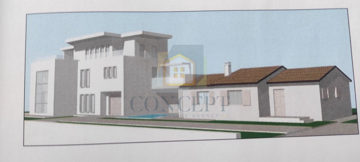 Poreč, dintorni, Casa al piano terra con piscina e terreno per un'altra casa, a 7 km dal mare