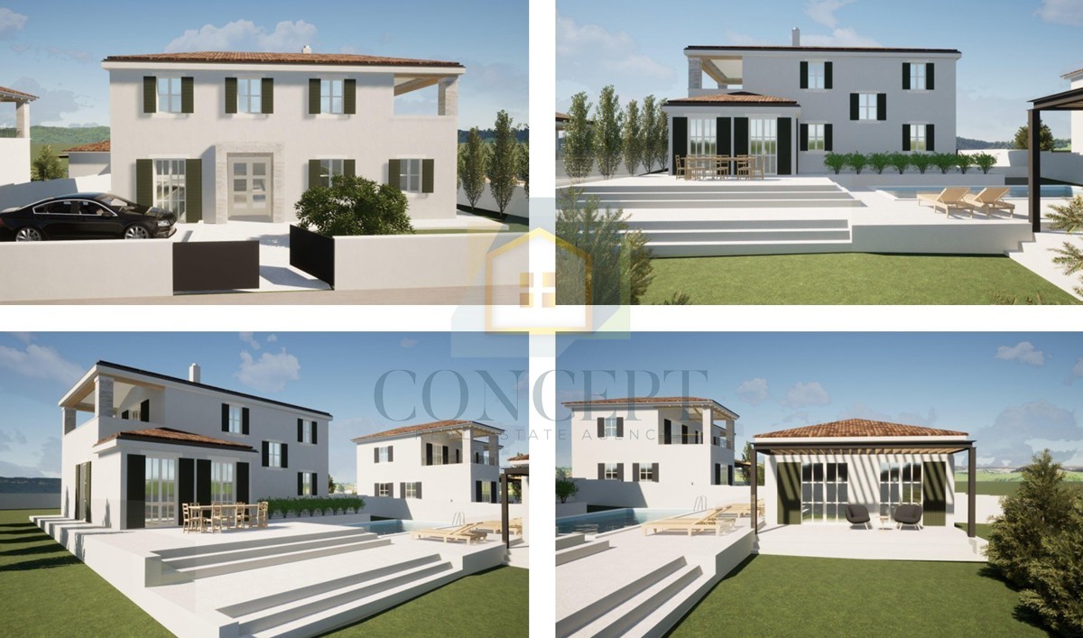 Poreč, dintorni, Tre lotti edificabili in un tranquillo villaggio, 12 km dal mare