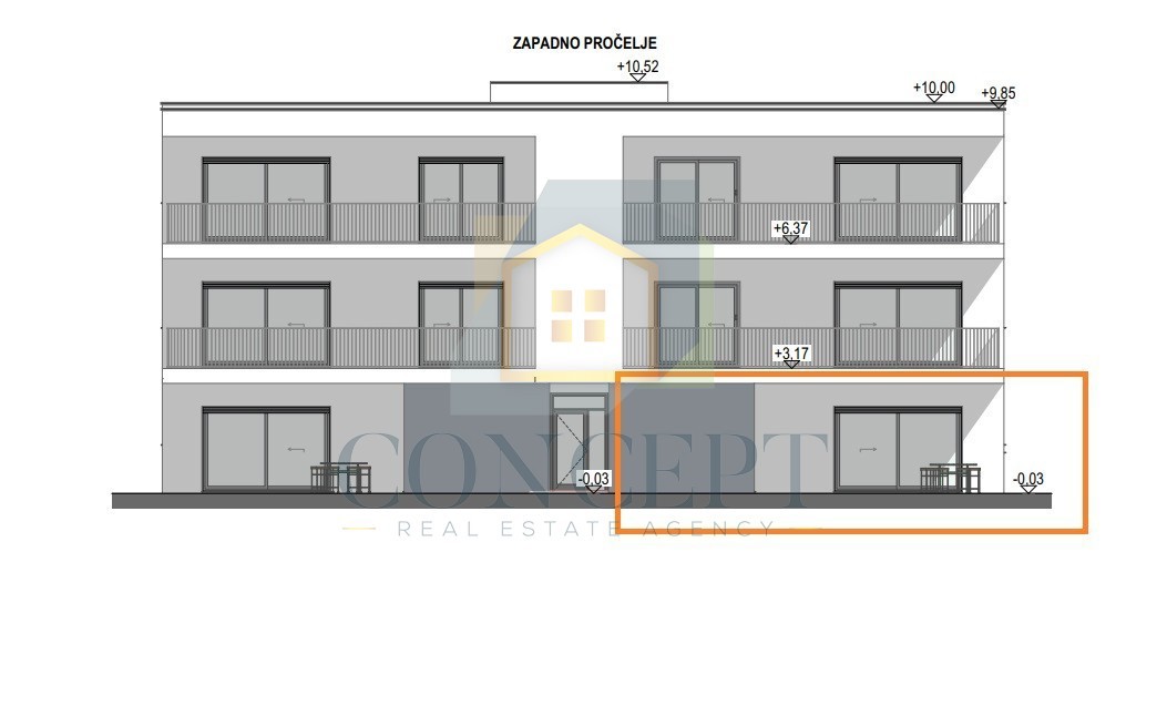 Poreč, dintorni, Appartamento al piano terra con giardino e vista mare, 7 km dal mare