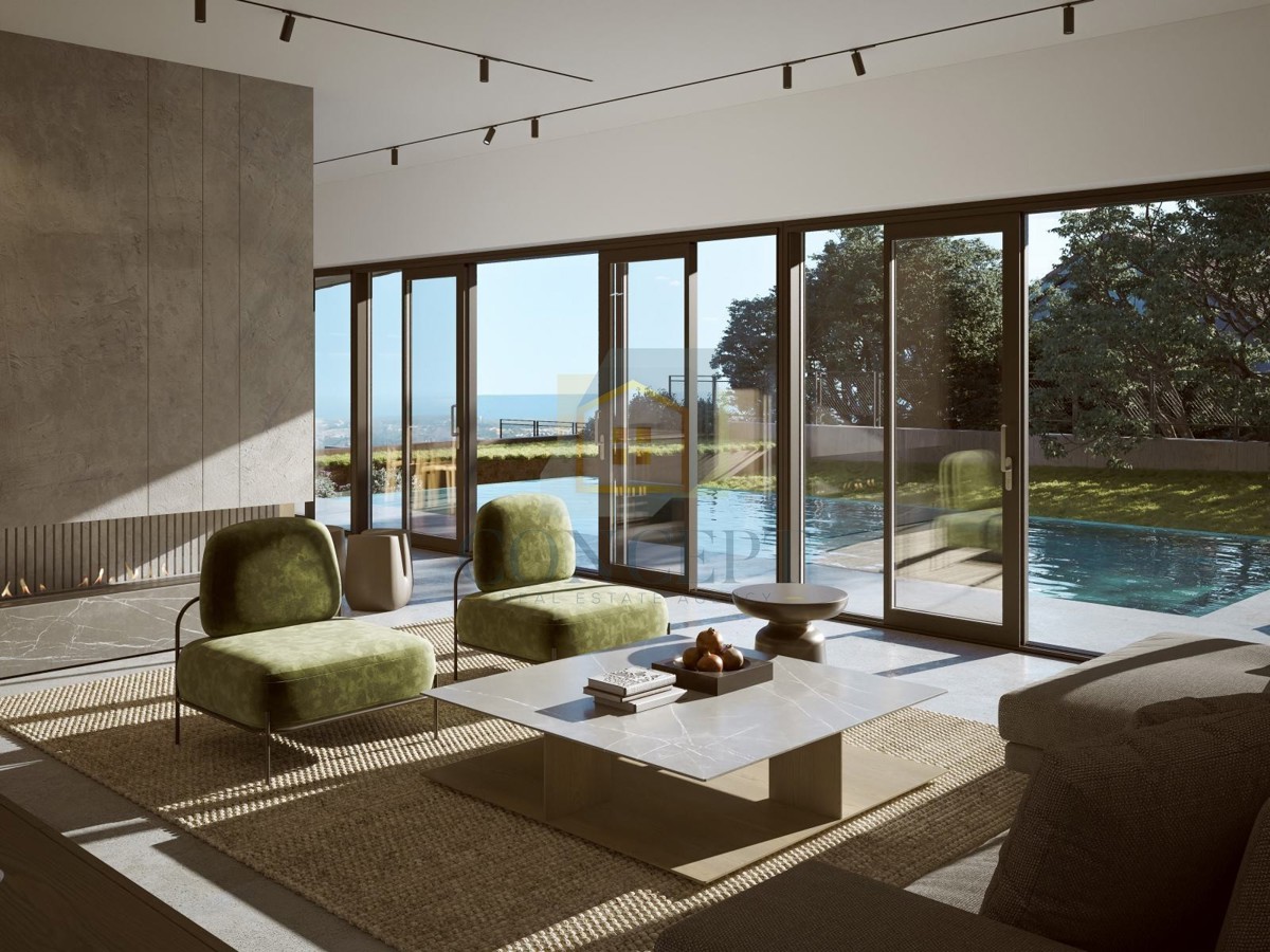 Poreč, dintorni, Terreno edificabile con permesso di costruzione e vista panoramica sul mare, 11 km dal mare