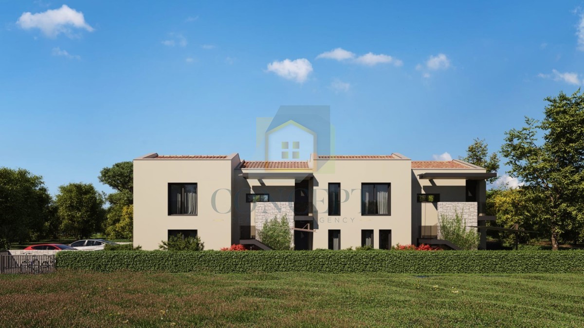 Poreč, dintorni, Appartamento di lusso al 1° piano con due camere da letto e giardino, a 3 km dal mare