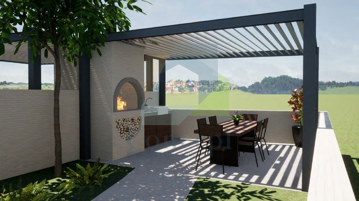 Poreč, dintorni, Casa moderna a schiera con giardino a 3 km dal mare