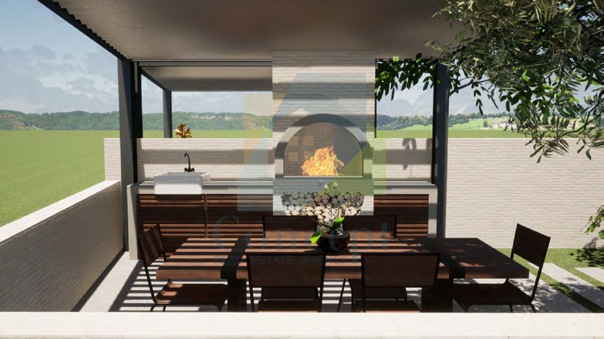 Poreč, dintorni, Casa moderna a schiera con giardino a 3 km dal mare