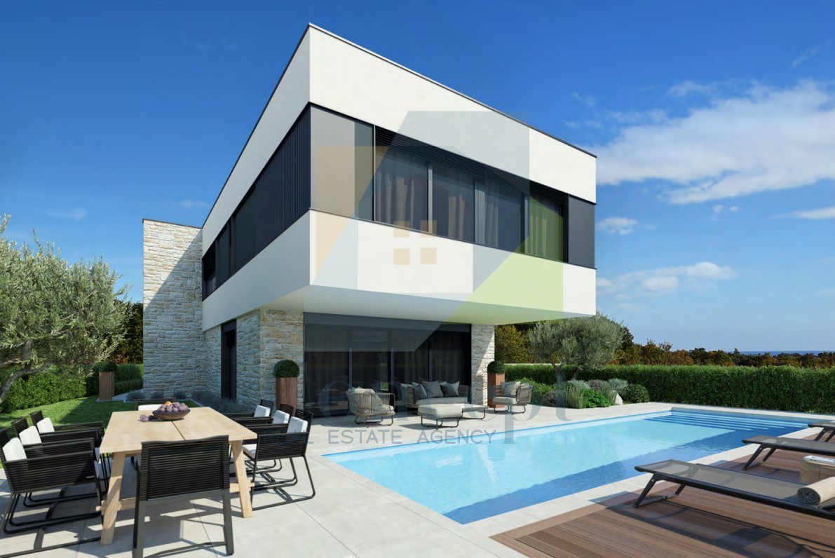 Poreč, dintorni, Villa di lusso con piscina e vista mare, 5 km dal mare