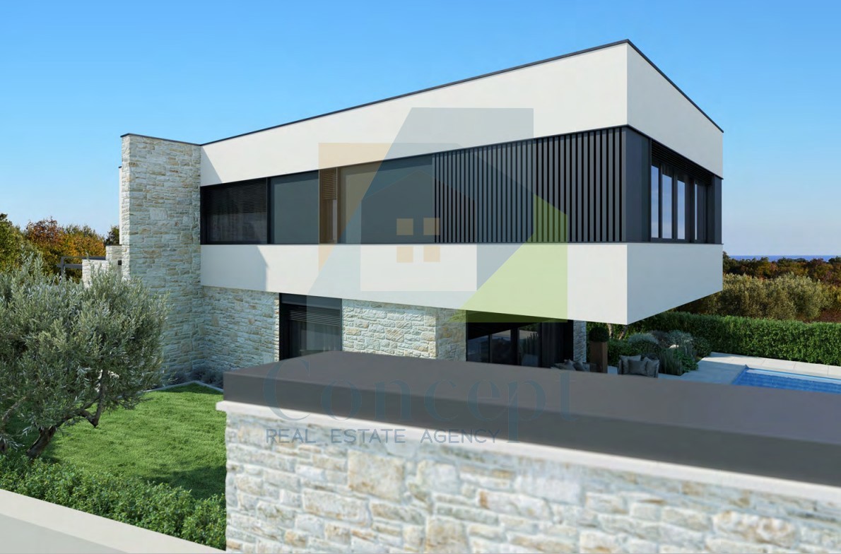 Poreč, dintorni, Villa di lusso con piscina e vista mare, 5 km dal mare